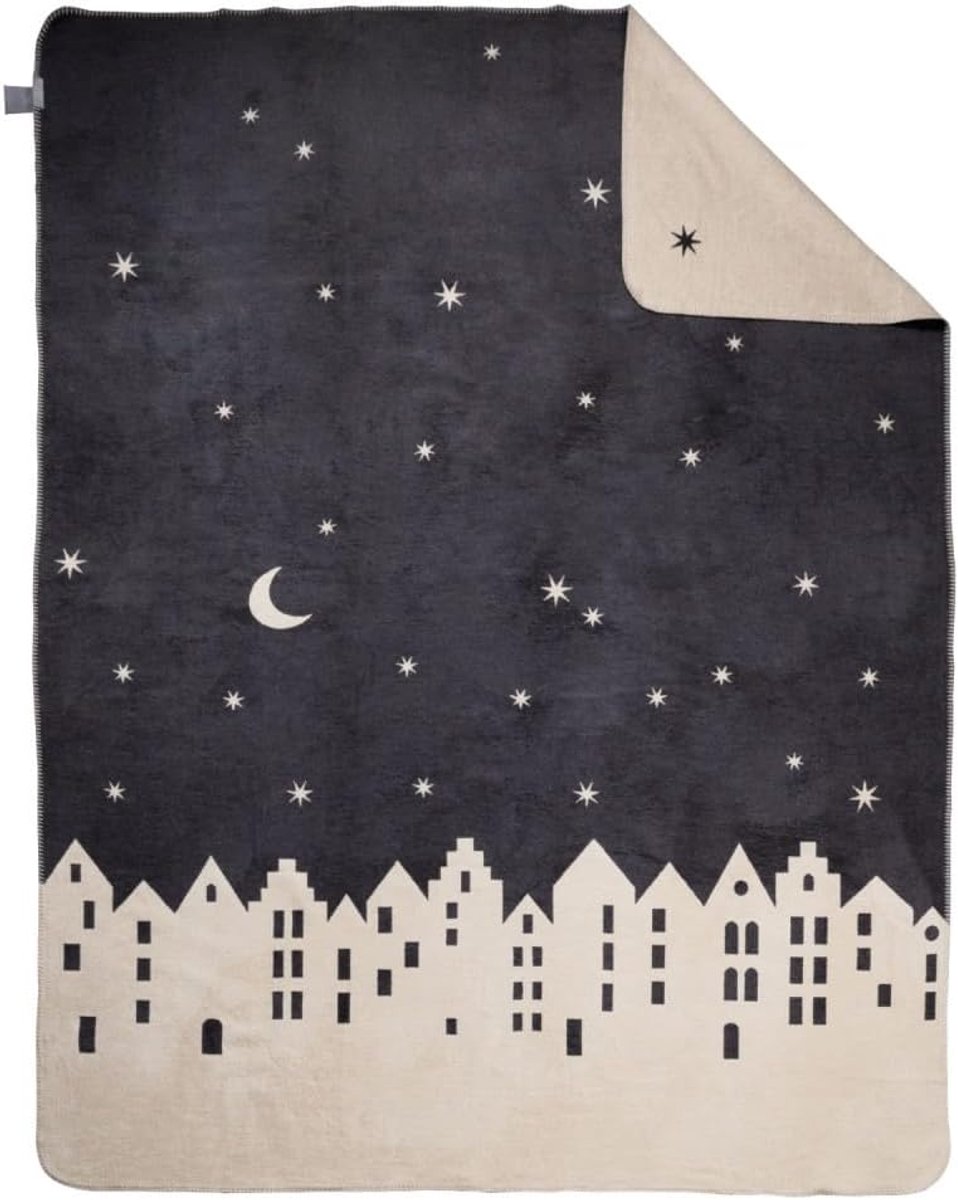 Dekentje 150x200 cm - winterstad design - sfeervol - ideaal voor een gezellige dag - ShopVlot