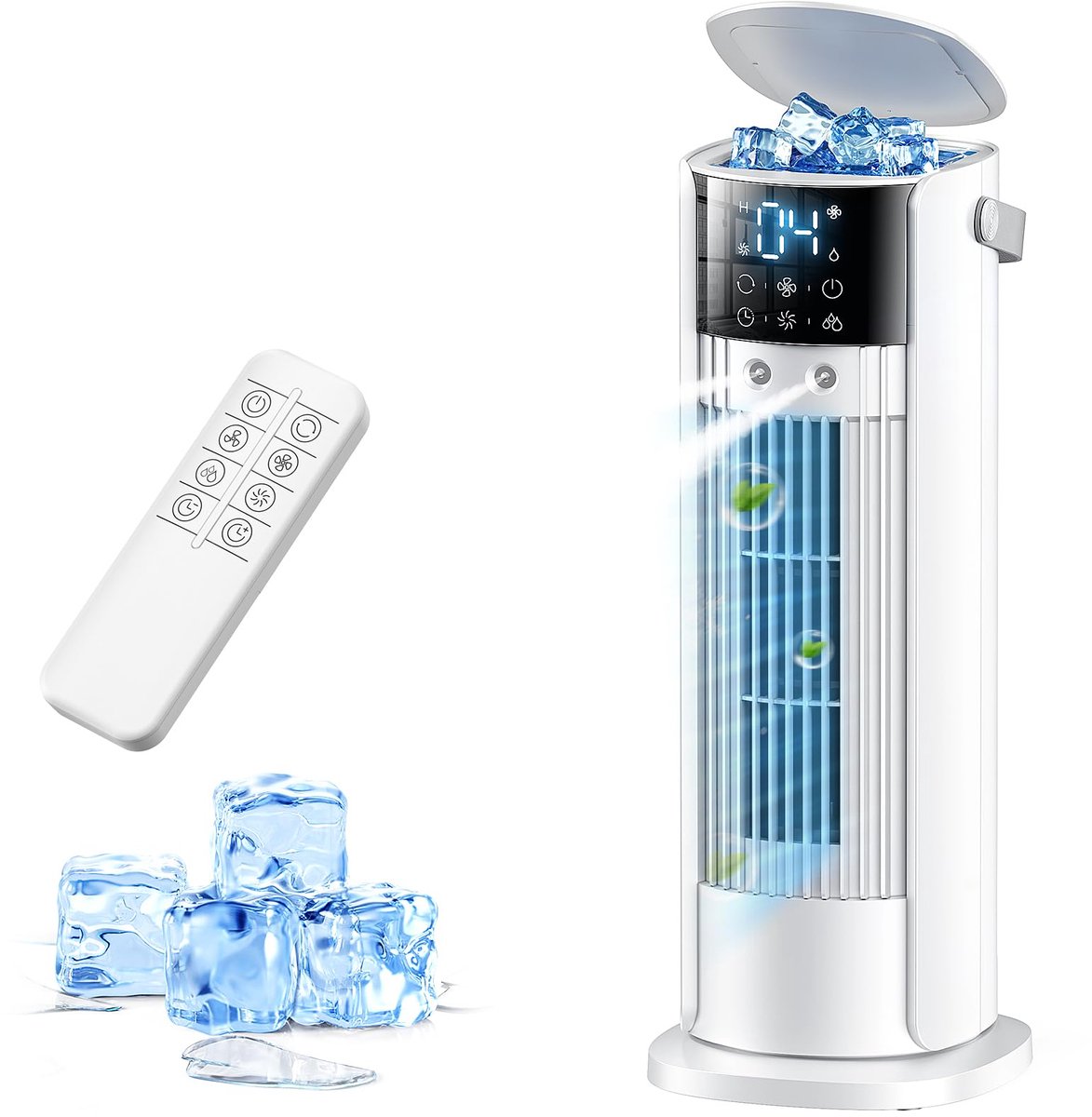 Mobiele airconditioning 4-in-1 - luchtkoeler met waterkoeling - 900 ml tank - ideaal voor koeling en bevochtigen - ShopVlot