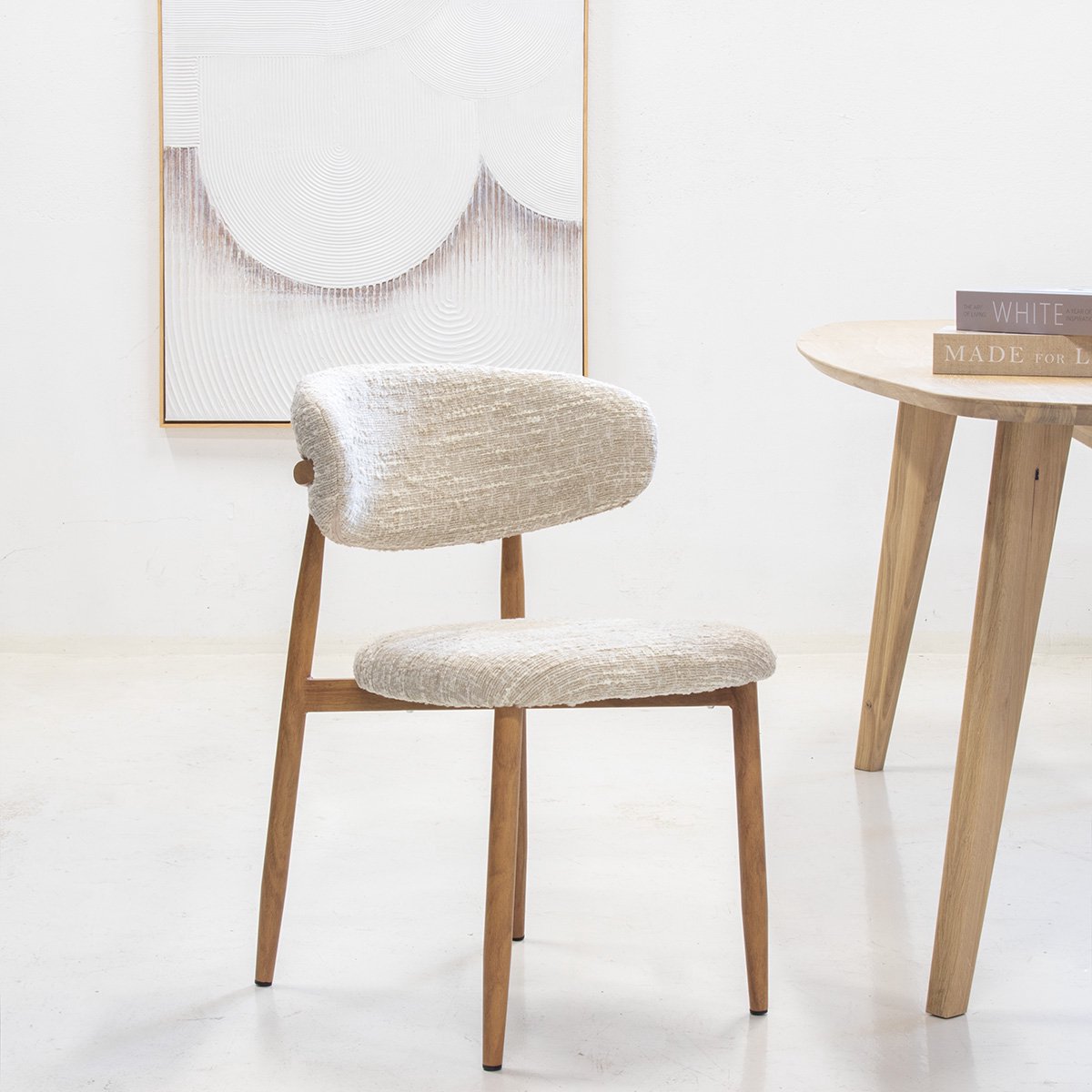DÉJA Living Eetkamerstoel Skara - Beige/Naturel - Set van 2