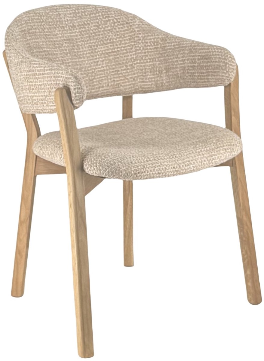 DÉJA Living Eetkamerstoel Uppsala - Taupe/Naturel Stof - Set van 2