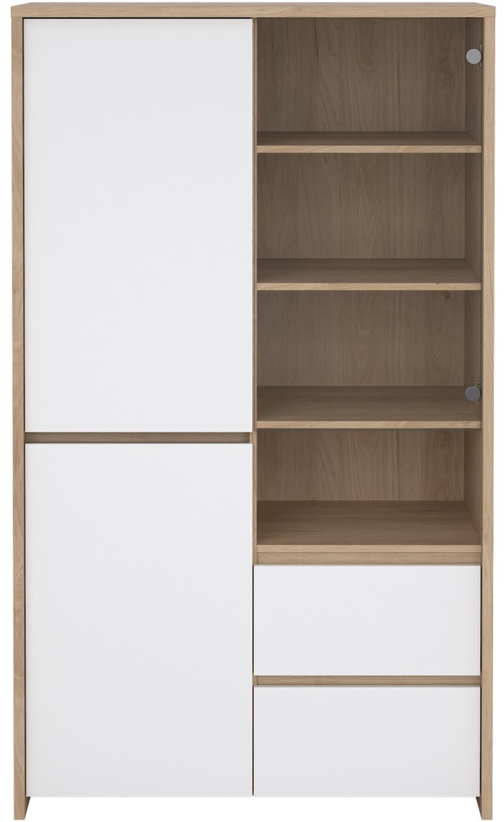 Giga Living Wandkast Jackson - Wit Hoogglans - 100x48x170cm
