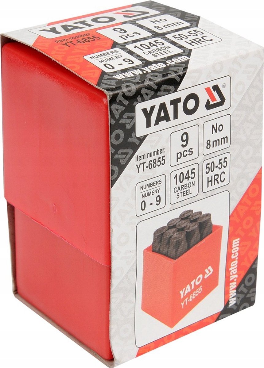 Yato Tellerset 8mm - 9 Cijfers - Staal