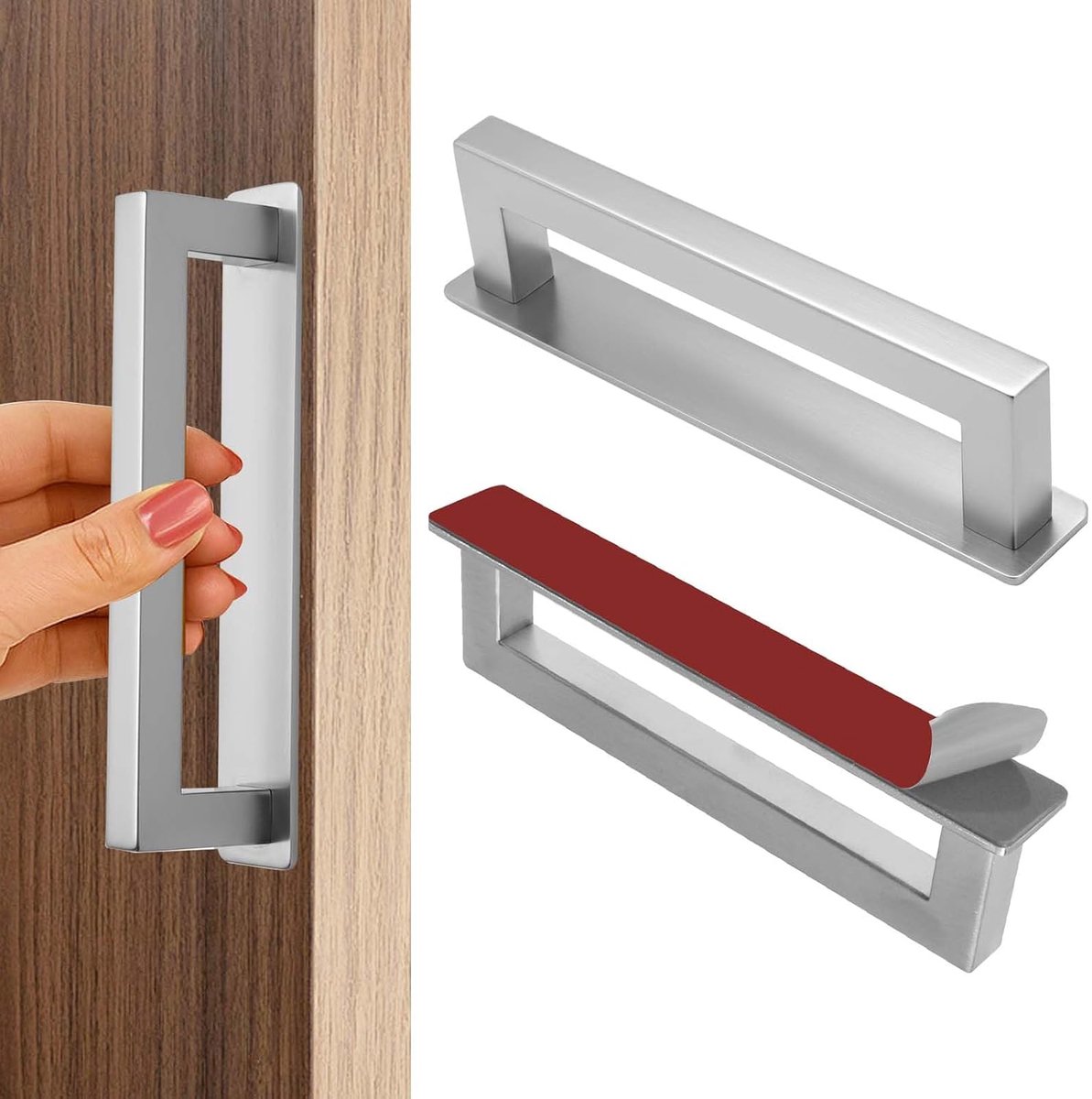 Kastgrepen 150mm - zelfklevend - roestvrij staal - eenvoudig te bevestigen - ShopVlot