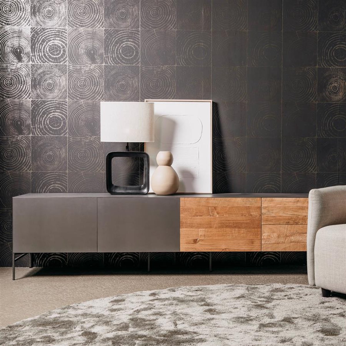 Tower Living Tv-meubel Pandora - Bruin Hout - 221x45x55cm