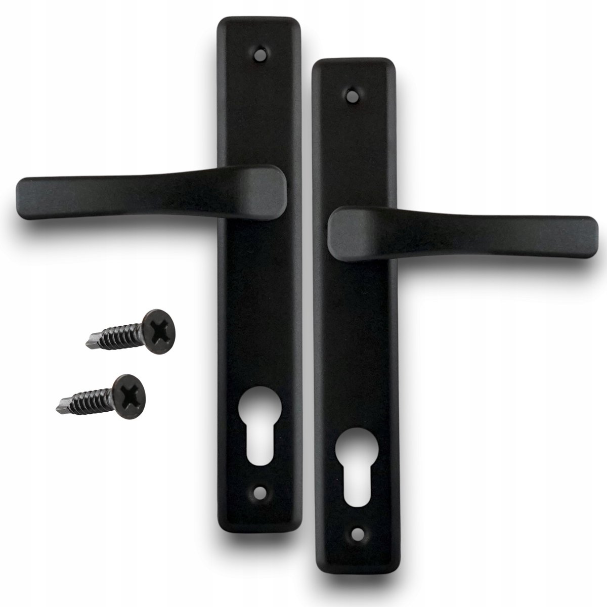 Zwarte Deurklink Set - 72mm Hartafstand, Universeel