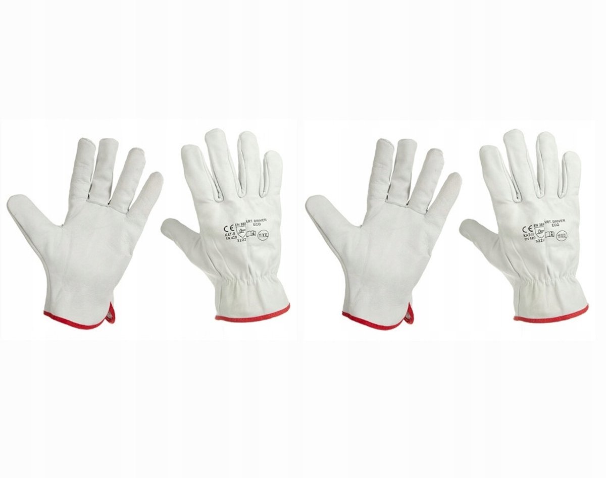 2 paar Werkplaats Handschoenen Geitenleer Maat 11
