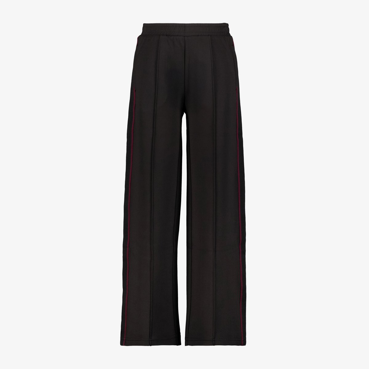 MyWay meisjes wide leg pantalon met bies zwart bordeaux - Maat 122/128