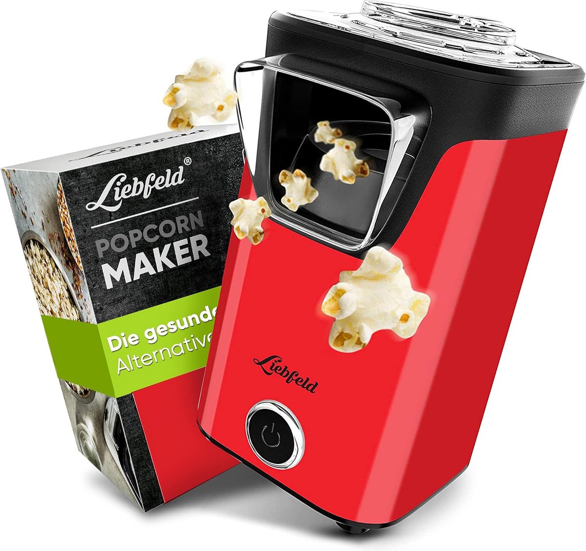 Popcorn machine - hete lucht popcornmaker - retro design - gezonde snacks maken