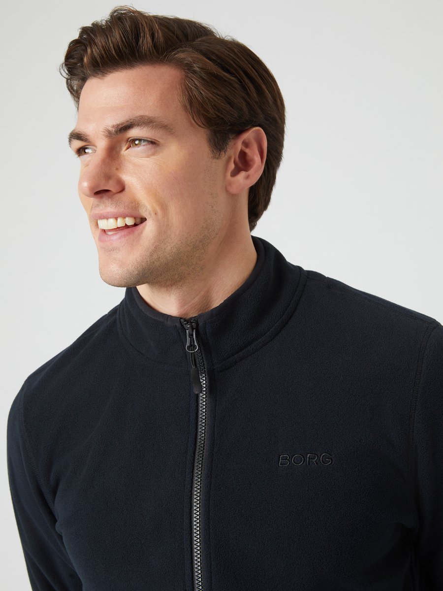 Björn Borg Fleecevest Met Rits Heren - Fleece Trui Mannen - Zwart - Maat XXL