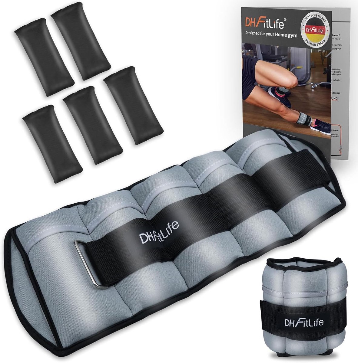 Enkelgewichten set van 2 - verstelbare gewichten voor benen en armen - 2 x 2.5 kg en 2 x 4.5 kg - ideaal voor krachttraining
