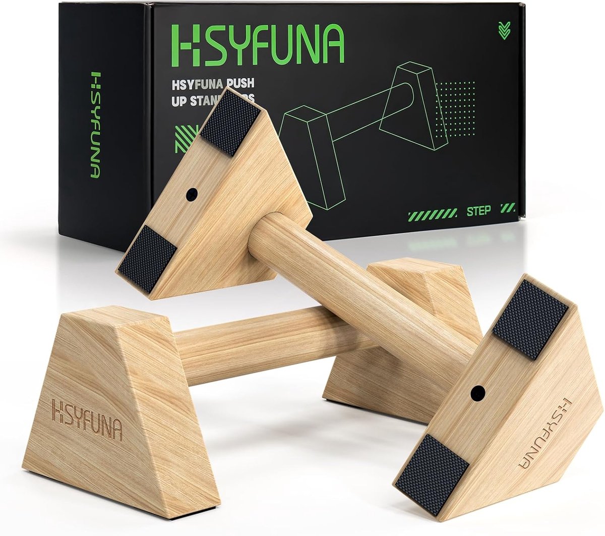 Push-Up Stands - Houten Parallettes - Antislip Handvatten - Effectieve Spiertraining