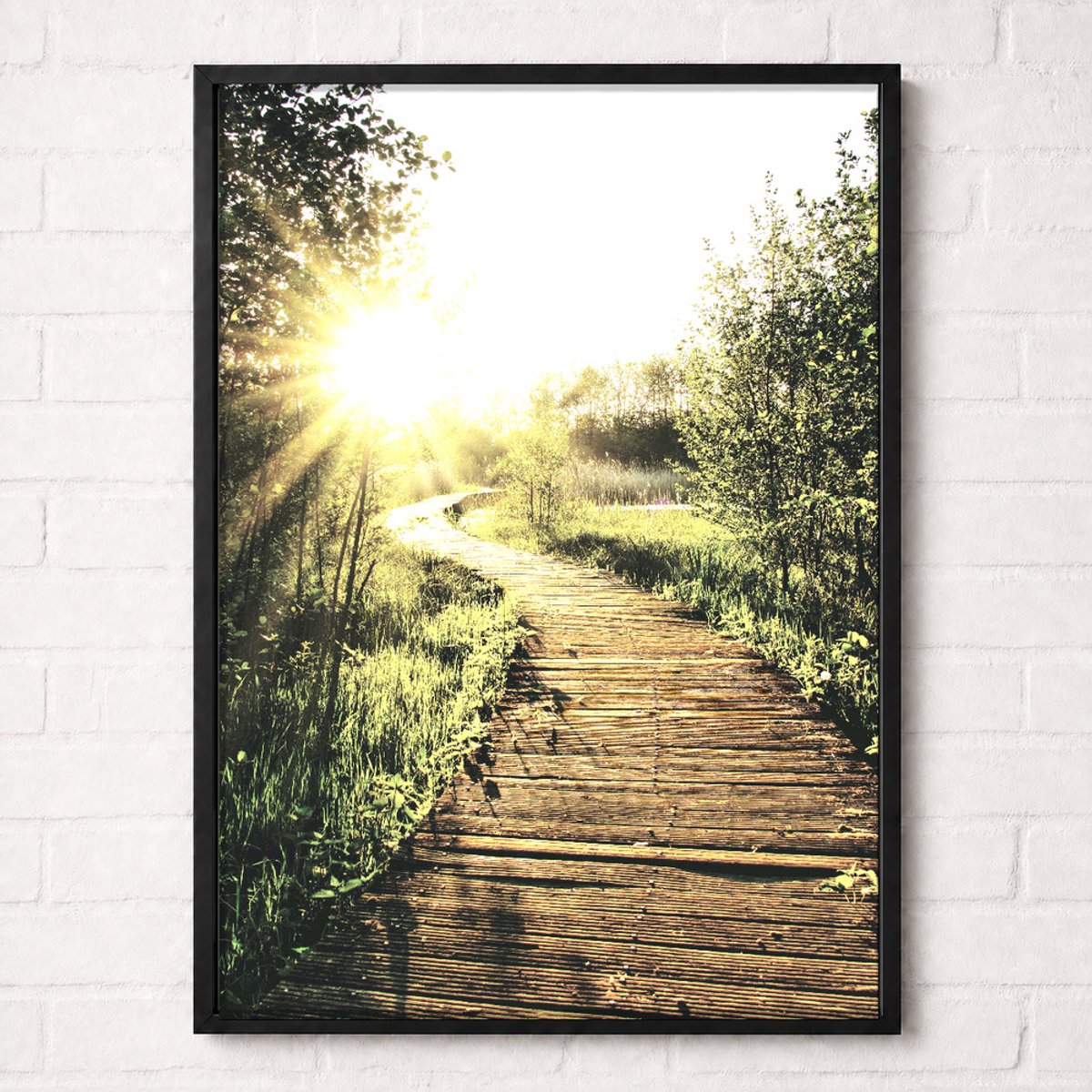 Houten Pad in de Zon Poster - Nature Path Collection - Natuur Posters - A1+ 61 x 91,5 cm