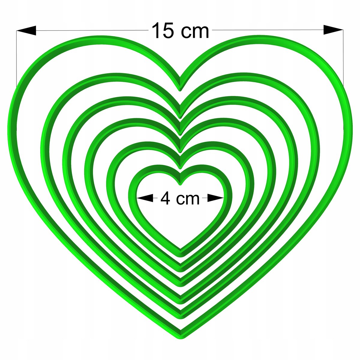 6x Hartjes Koekjesvormpjes Valentijn Set 4-15cm