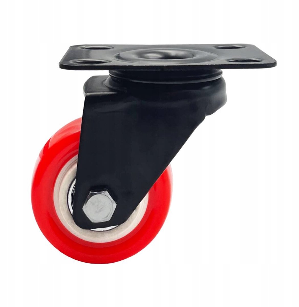 Draaikastwiel 50mm PVC, 40kg belastbaar, met montageplaat