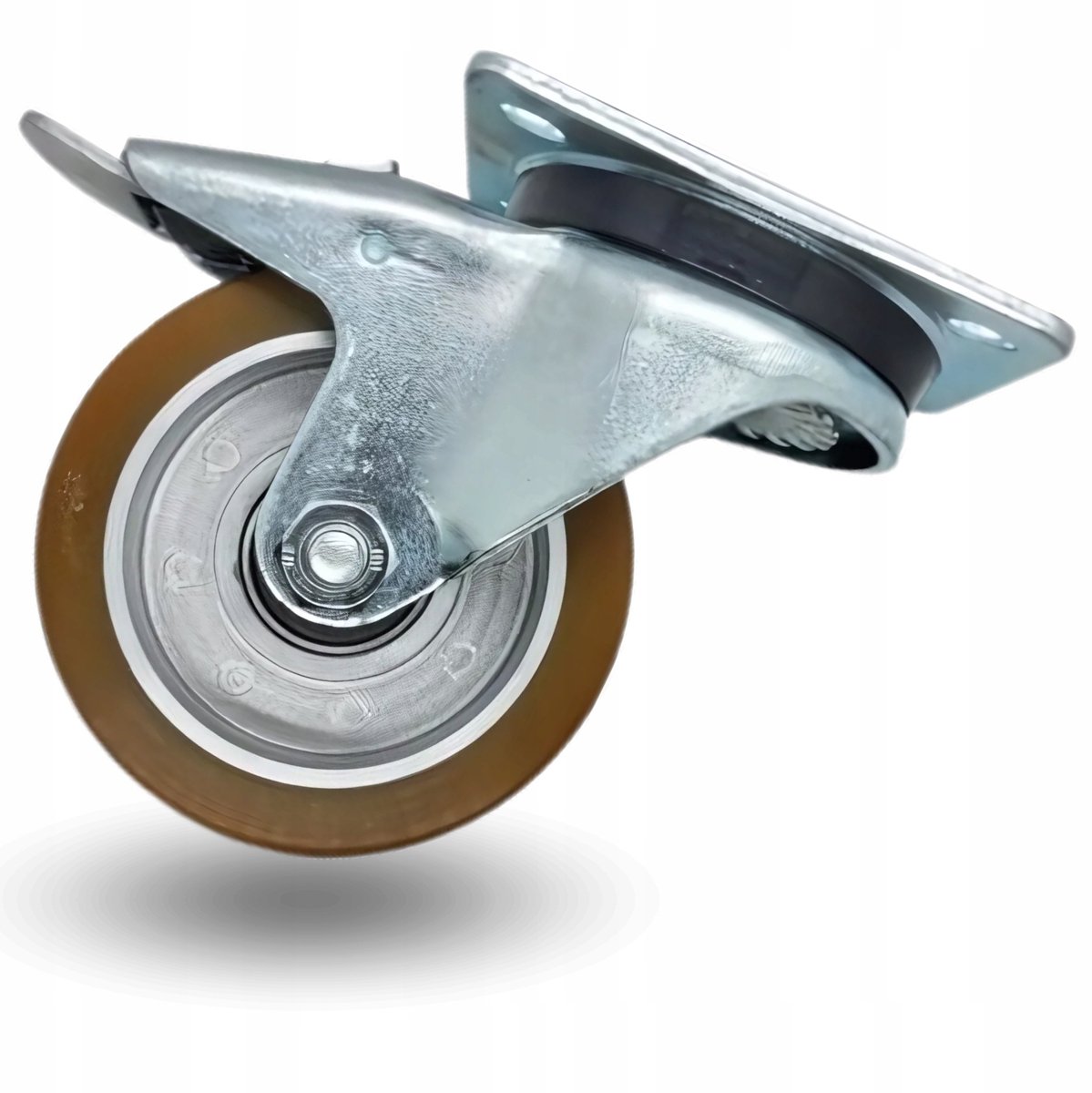 Zwenkwiel met rem 125mm 300kg polyurethaan