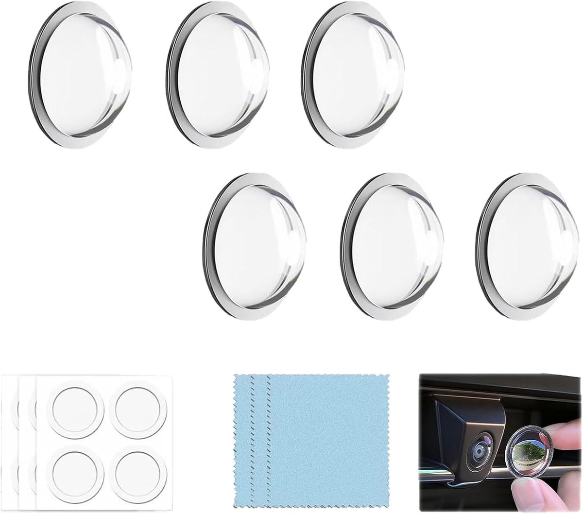 Auto camera beschermfolie 6-pack - transparant - optimale bescherming - voorkomt condensvorming - ShopVlot