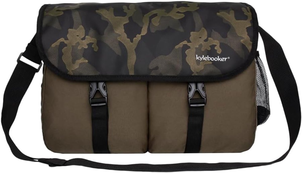 Vijvervis tas schoudertas - traditionele stijl - veel opbergruimte - ideaal voor vissers