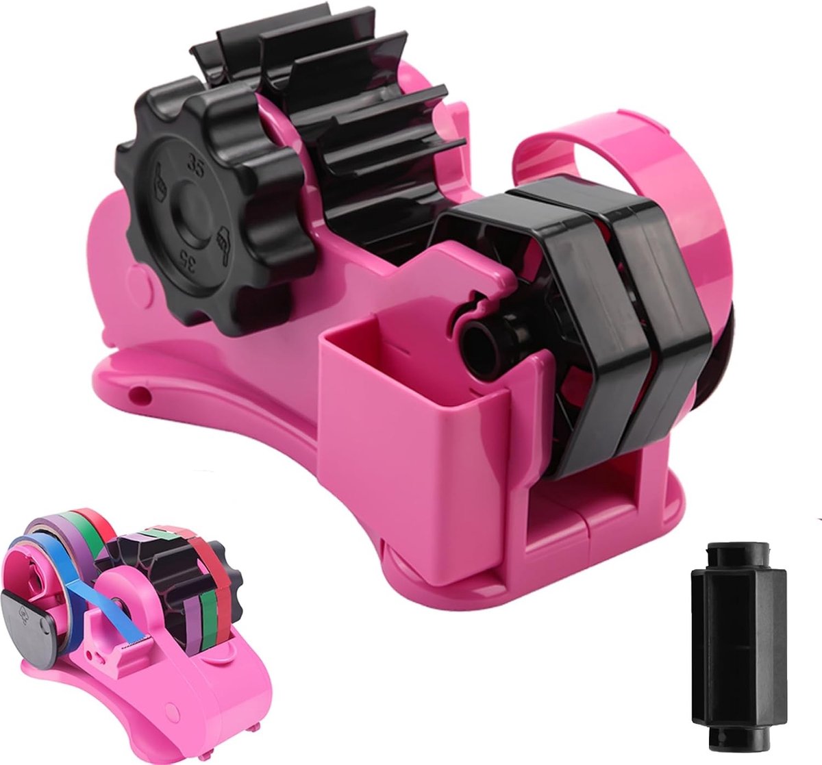 Plakbanddispenser - Rozerood - Kunststof - Voor 1,5 cm Breedte Band