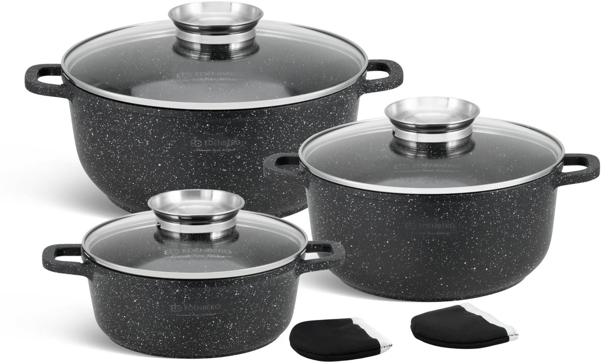 Marmite Inductie Set 6 Delig met Oliedosering - Graniet Coating