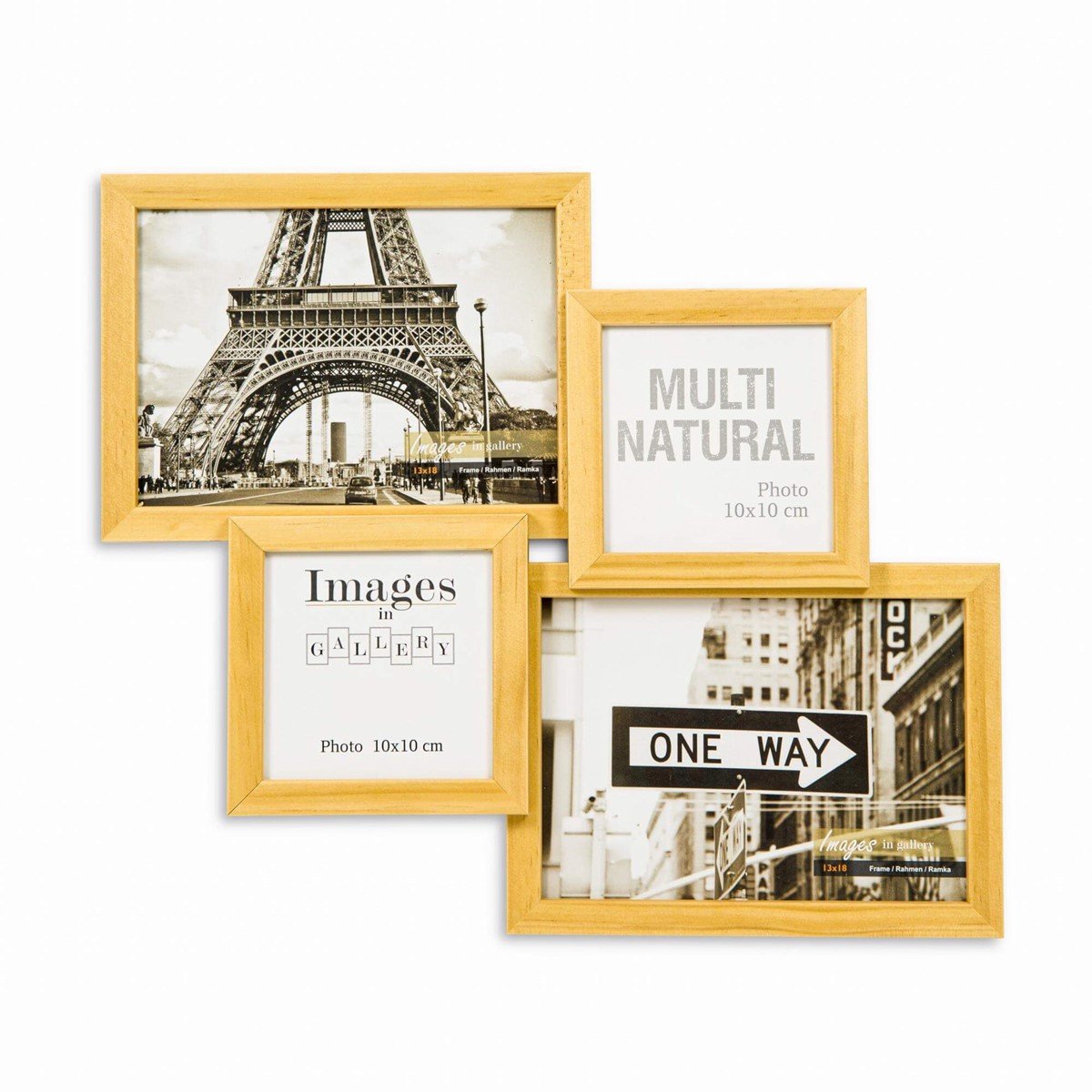 Multiramka Houten Fotolijst 4 Foto's 10x10 & 13x18 cm