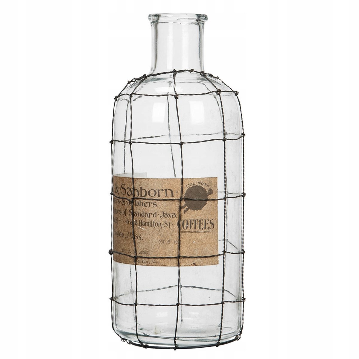 Retro Glazen Fles Vaas 32cm Hoog