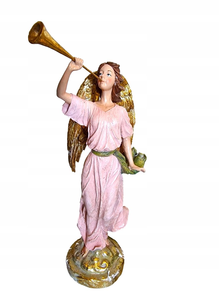 Gouden Engel Decoratie met Trompet - 38 cm Hoog