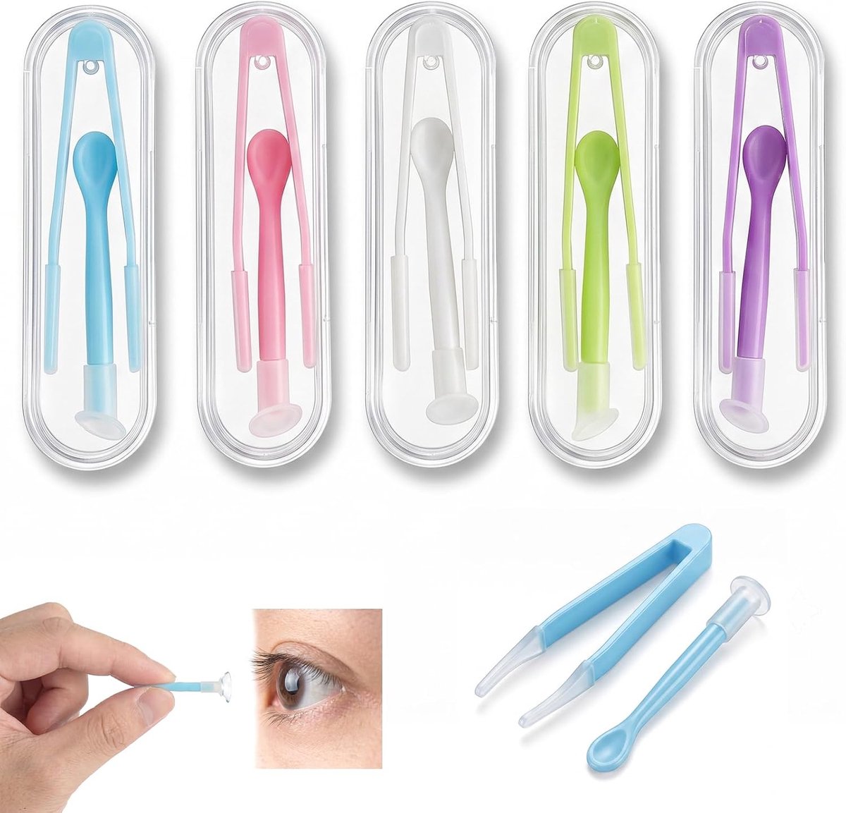 Contactlenzen inzethulp - 10 stuks - kunststof en siliconen - eenvoudig inbrengen en verwijderen - ShopVlot