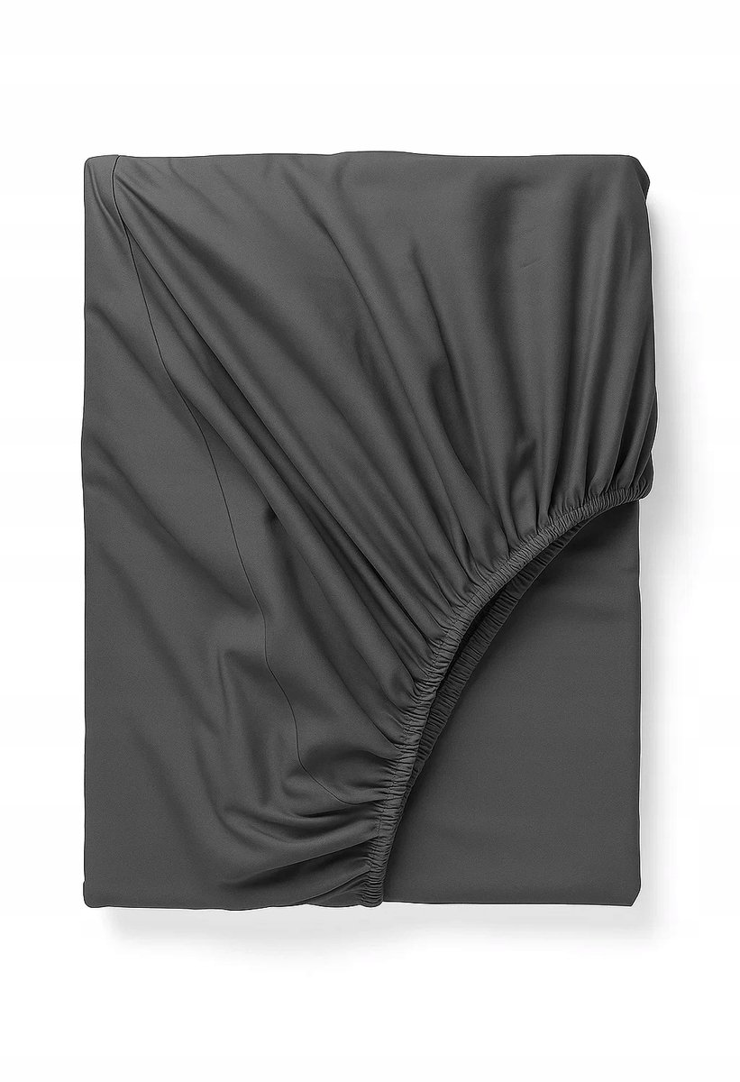 Luxe Katoenen Satin Hoeslaken 120x200cm - Donkergrijs