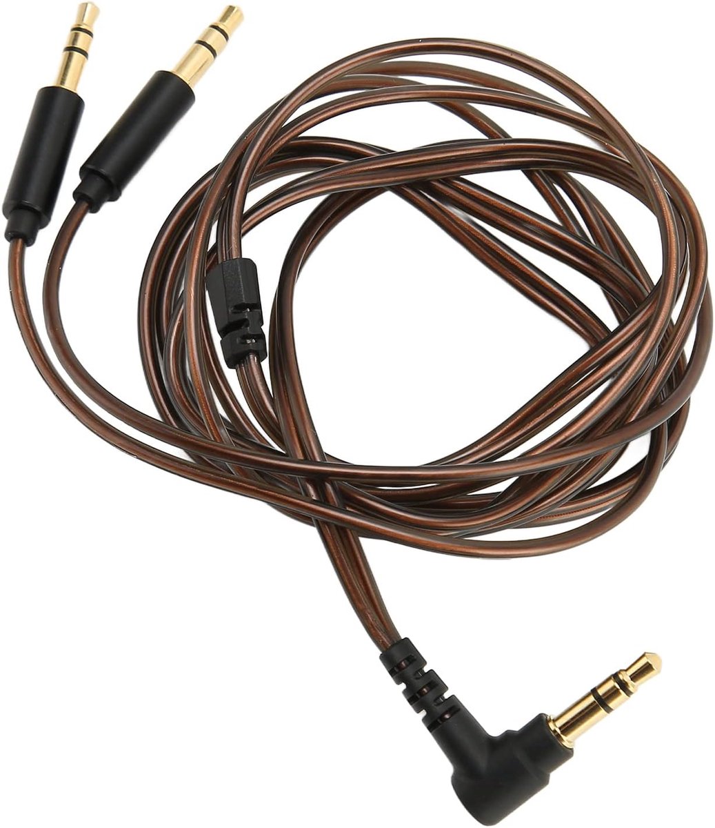 3.5mm naar dubbele 3.5mm jack kabel - OFC koper - verliesloze geluidskwaliteit - ideaal voor Hifiman hoofdtelefoons - ShopVlot