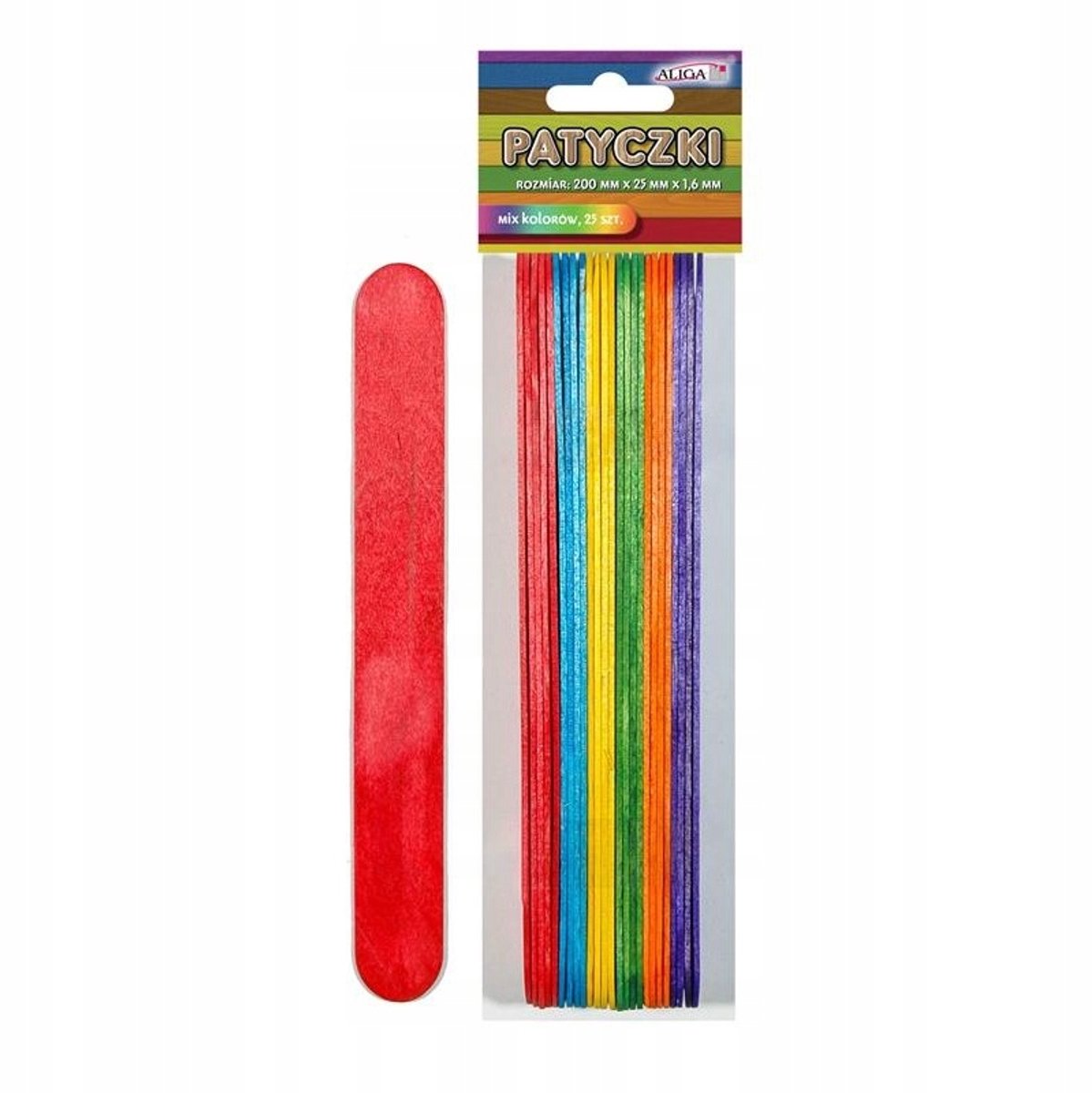 Aliga Houten Stokjes Mix Kleuren PK-0036 - 25 stuks
