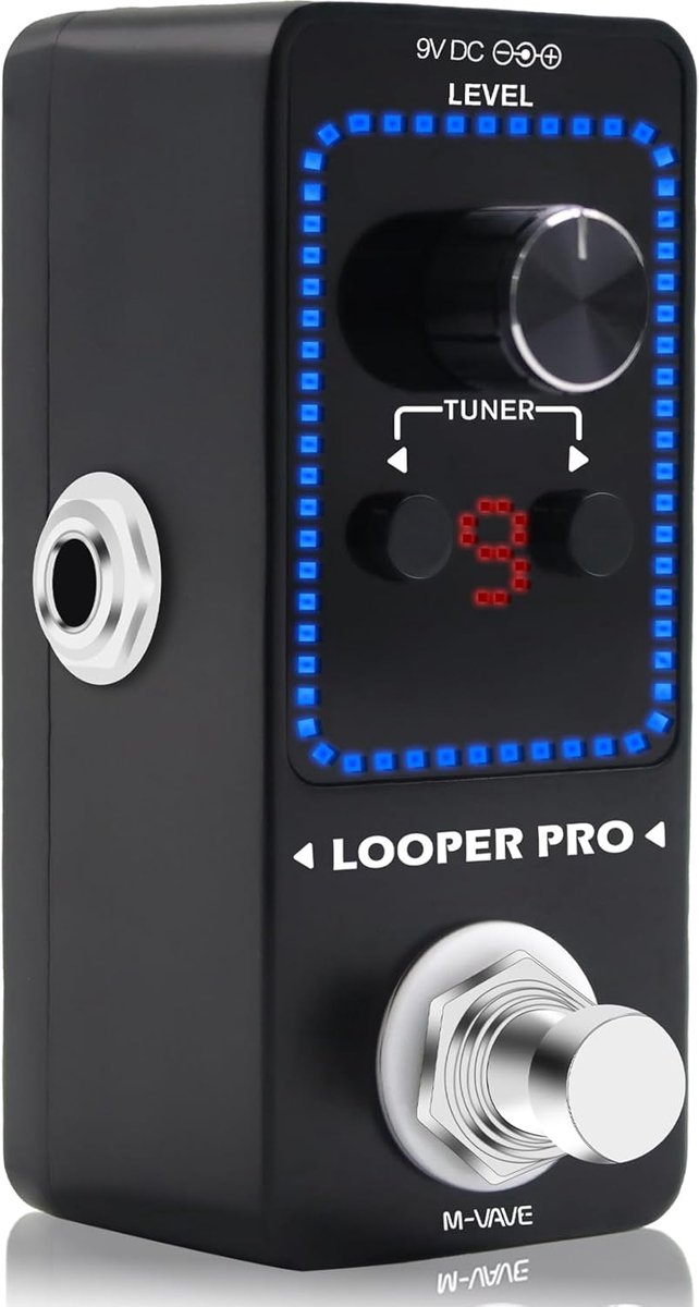 M-VAVE Loop Pedal Pro Professional Looper Pedal for Electric Guitar with 9 Loops, 40 Minutes, Tuner, One-Step Loop - ShopVlot