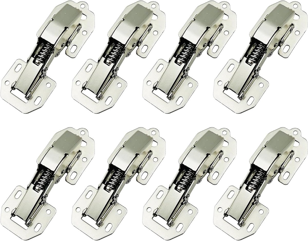 LIKERAINY Soft Closure Screw Hinge (4.5 Inch) with Spring 90° Steel Hinges Without Pot Drilling for Kitchen Cabinet - ShopVlot