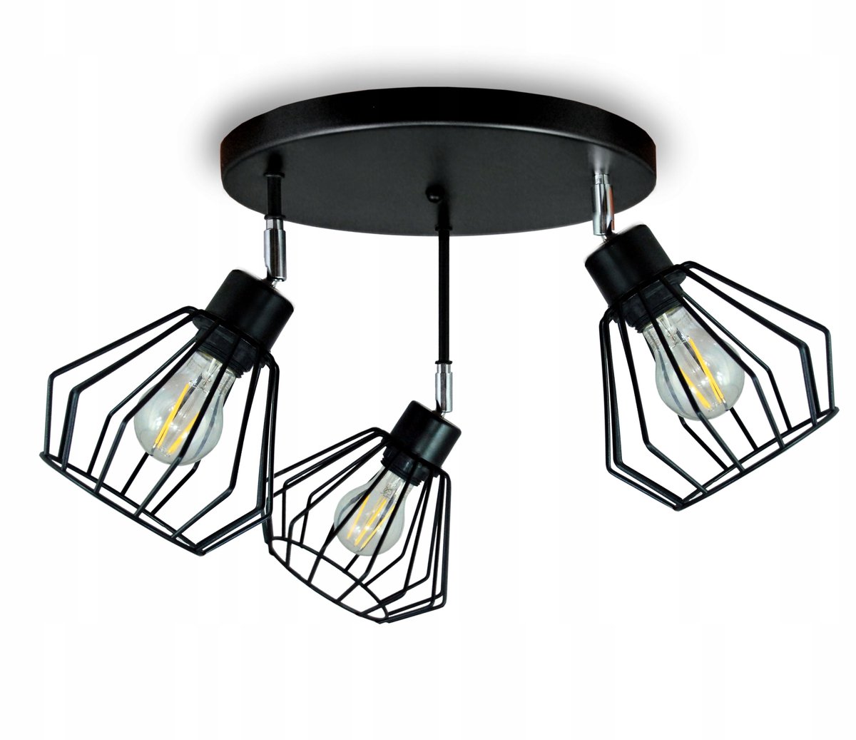 Moderne Plafondlamp met Verstelbare Armen en Zwarte Kap