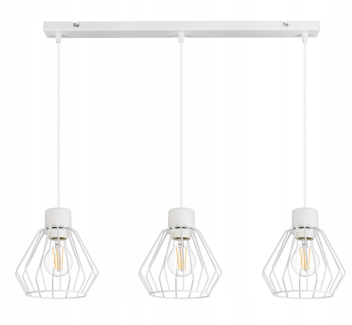 Hanglamp E27 Loft Metaaldraad Wit 3 lichtpunten