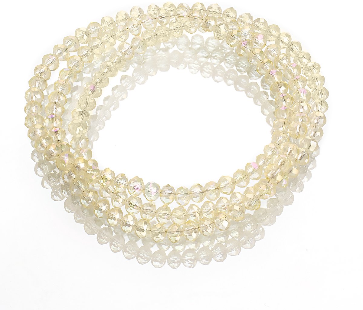 Merkloze Glazen Rondelle Kralen, Lichtgeel, 3.5x2.5mm, 140 stuks