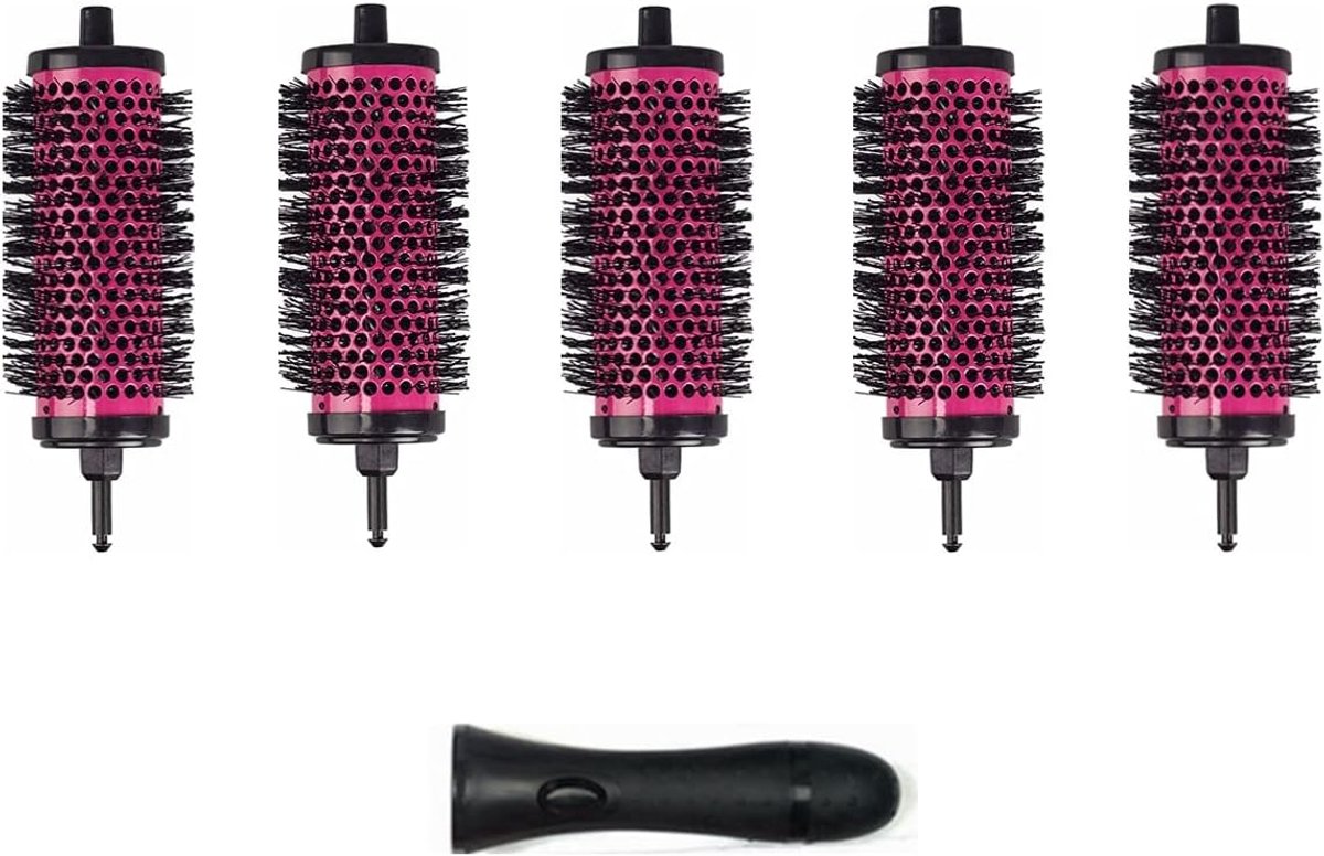 LIGICKY Blowout Brush Set with 2.0'' Detachable Barrels Round Brushes Hair Styling Tool, 1 Handle 5 Barrels, Medium - ShopVlot