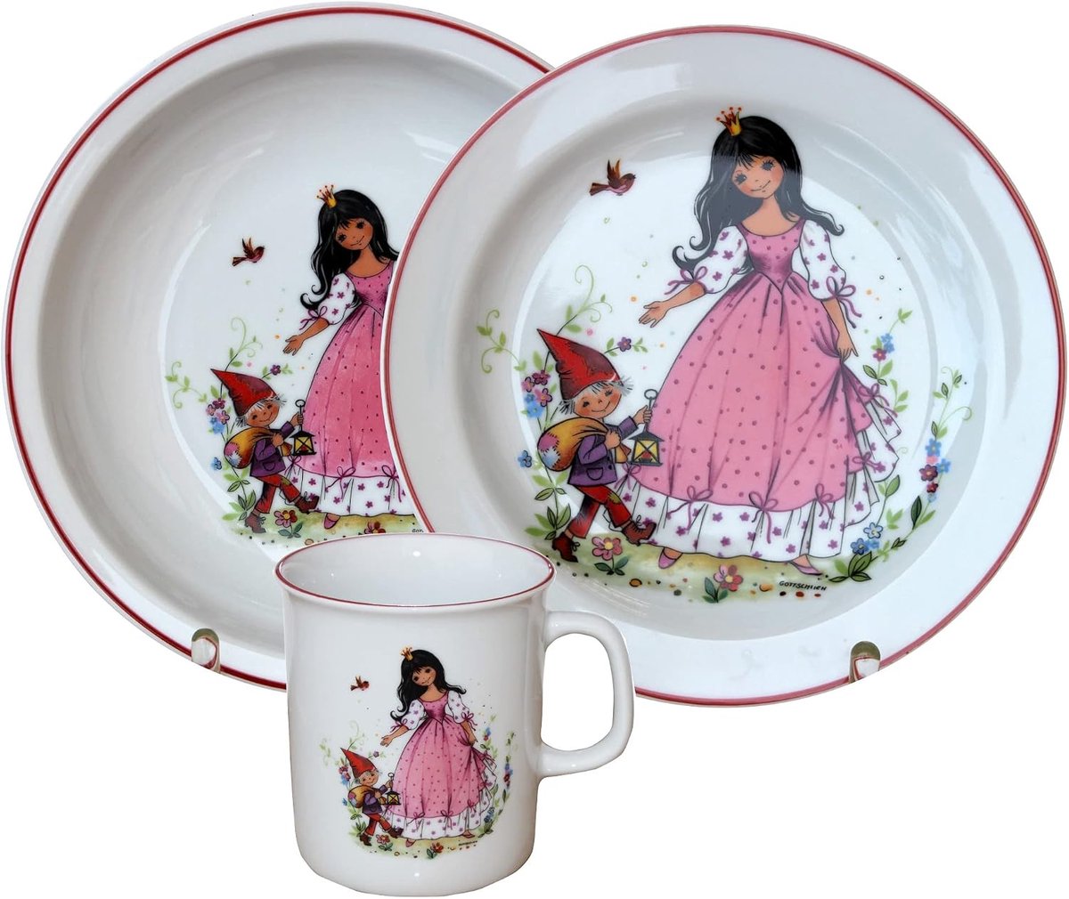 Kindercutlery 3-delig - Porselein - Moderne kleurrijke feeënmotieven - Perfect cadeau voor kinderen - ShopVlot