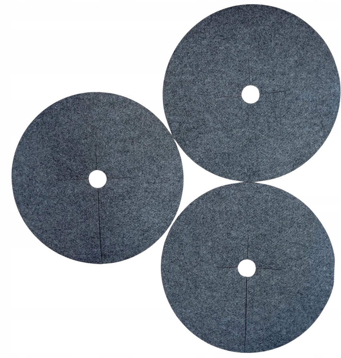Set van 3 onkruidwerende mulchringen, grijs, 33 cm