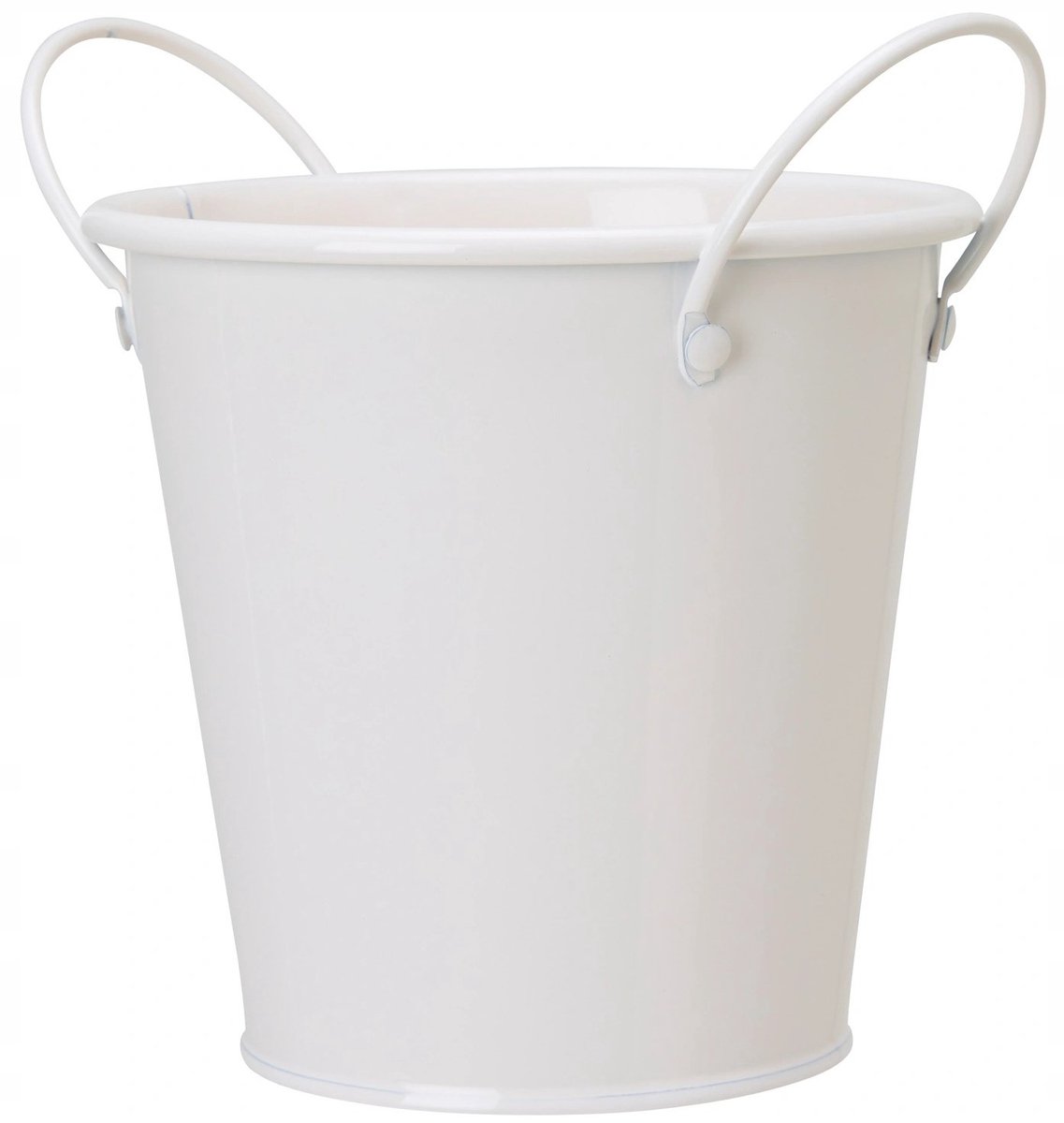 Decoratieve Metalen Pot met Handvatten - Wit, 13cm