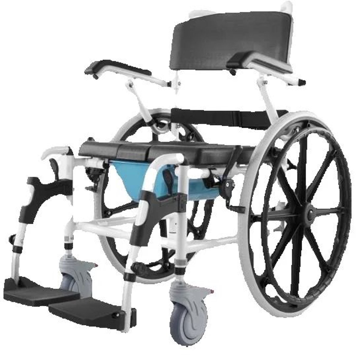 Douchestoel Voor Gehandicapten - 17,5 Inch - Aluminium - Wit En Zwart - Voor Binnengebruik