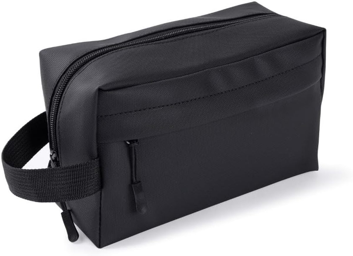 Reis toilettas 22 x 13 x 10 cm - PU materiaal - met handvat - perfect voor onderweg - ShopVlot