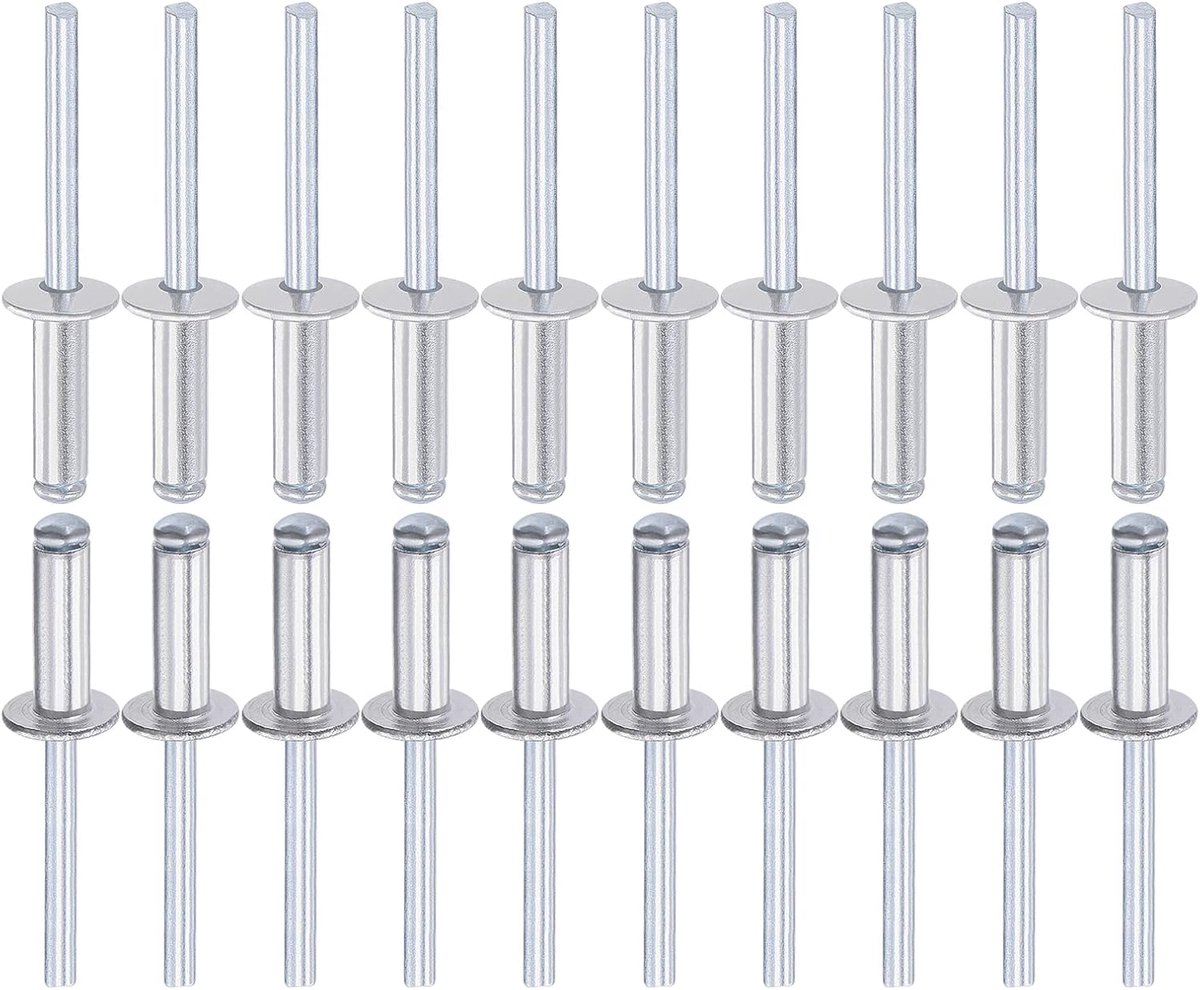 Blindrivets 6mm x 20mm - Aluminium Koepel - Open Eind - Ideaal voor Machineverbinding - ShopVlot