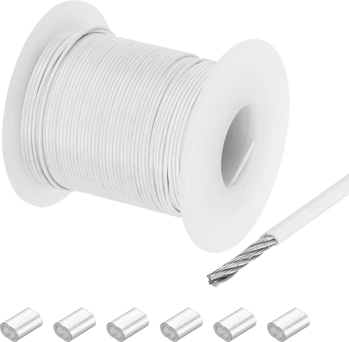 Staalkabel 40 m - 304 roestvrij staal - vinylgecoat - ideaal voor ophangen en tillen - ShopVlot