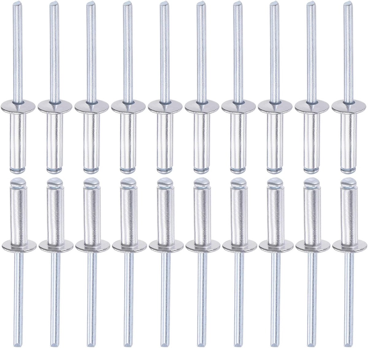 Blindrivets 5mm x 16mm - Aluminium Dome Open End - Geschikt voor machineverbinding - Set van 60 stuks - ShopVlot
