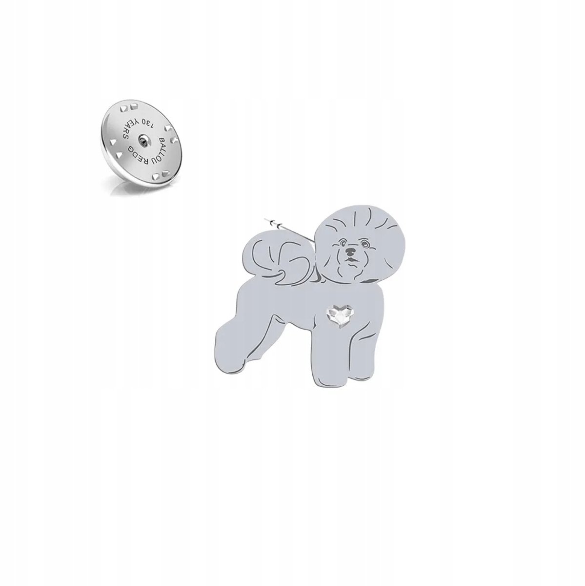 Zilveren Broche Bichon Frise 925 - Uniek Cadeau met Gravure