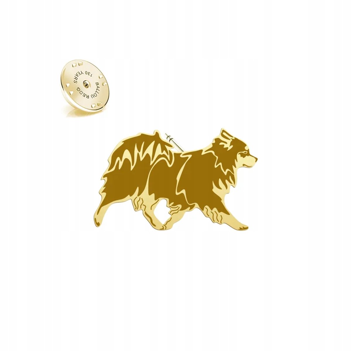Gouden 925 Speld met Suomenlapinkoira Hondje - Gratis Gravure