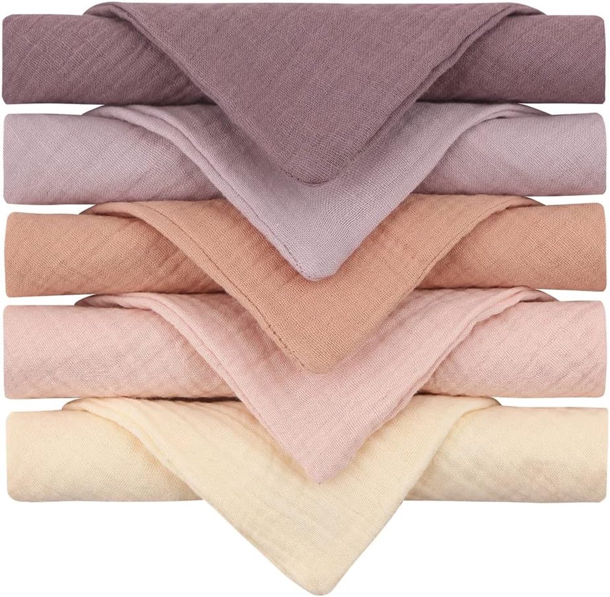 23 x 23 cm babywashandjes, 5 stuks mousseline katoenen babyhanddoeken, zachte washandjes, essentiële douche-register - ShopVlot