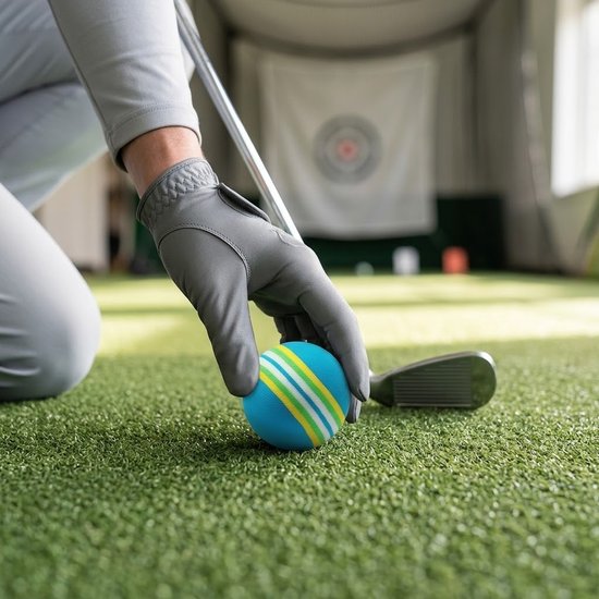 Blauwe golf oefen ballen set van 16 voor heren en dames – 42 mm schuim golfballen – zachte golf trainings ballen voor binnen en buiten – golf trainings materiaal — afbeelding 5