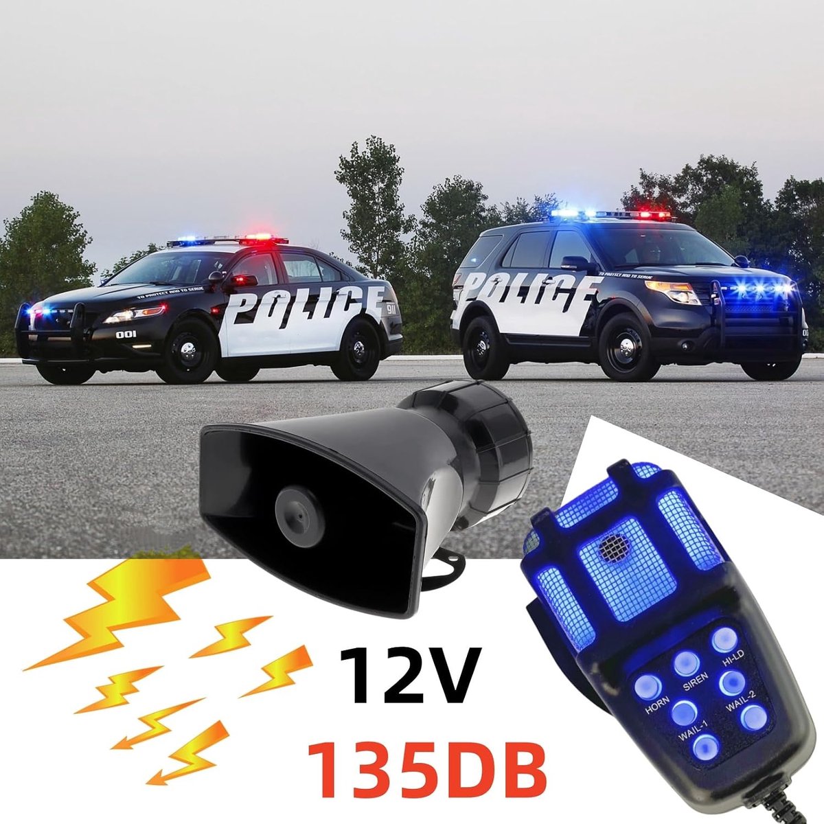 Autohoorn 12V - 135dB Sirene - 7 Tonen - Eenvoudige installatie voor voertuigen - ShopVlot