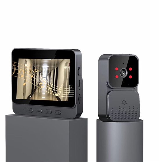 Draadloze Videodeurbel - Deurbel met 4,3 Inch IPS-Scherm - Infrarood Nachtzicht - Tweerichtingsspraak - Ondersteunt TF-Kaart tot 128GB - Foto- en Video-opname - Voor Voordeur en Bezoekerscontrole — afbeelding 4